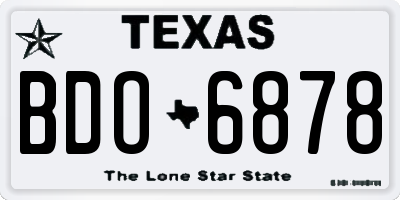 TX license plate BDO6878