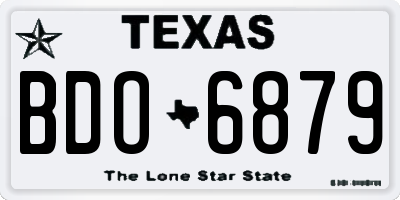 TX license plate BDO6879