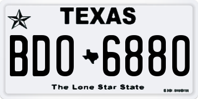 TX license plate BDO6880