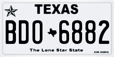 TX license plate BDO6882