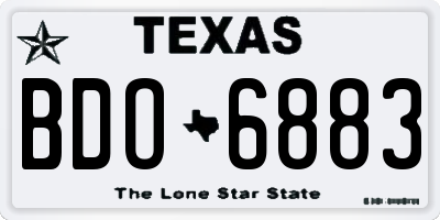 TX license plate BDO6883
