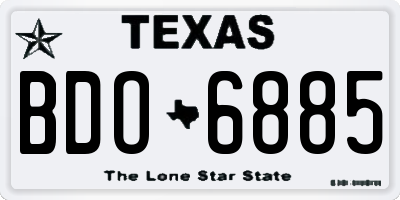 TX license plate BDO6885
