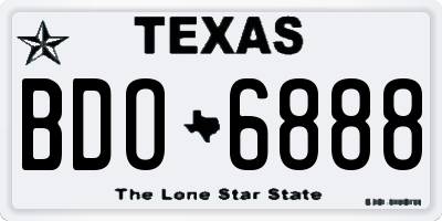 TX license plate BDO6888
