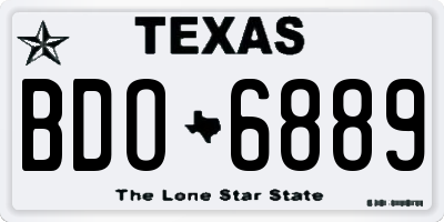 TX license plate BDO6889