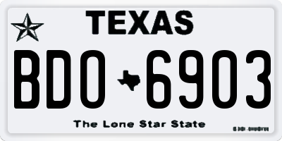 TX license plate BDO6903