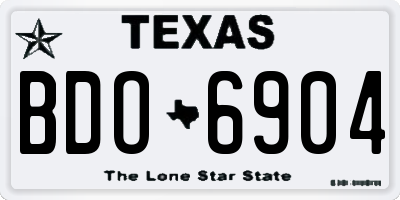 TX license plate BDO6904