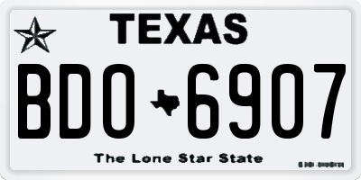 TX license plate BDO6907