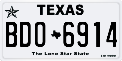 TX license plate BDO6914