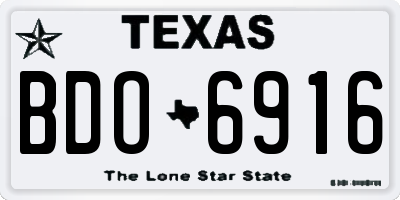 TX license plate BDO6916