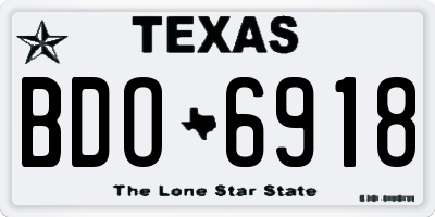 TX license plate BDO6918