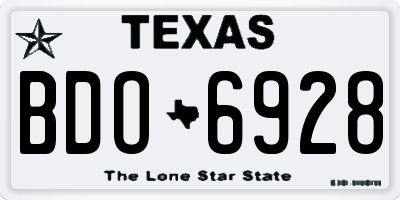 TX license plate BDO6928
