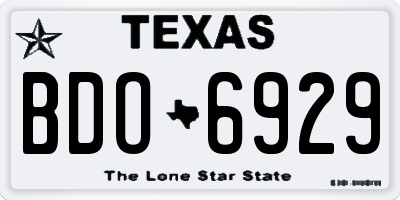 TX license plate BDO6929