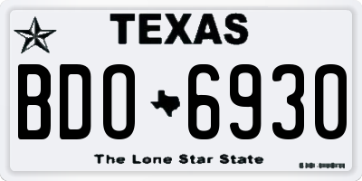 TX license plate BDO6930