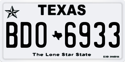 TX license plate BDO6933