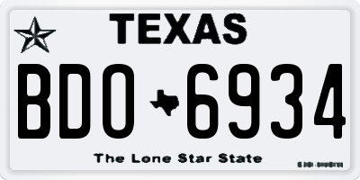 TX license plate BDO6934