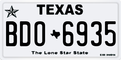 TX license plate BDO6935