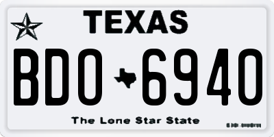 TX license plate BDO6940