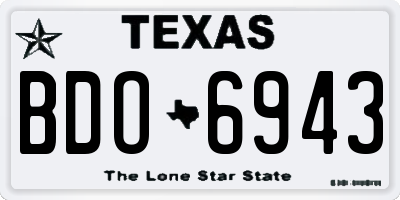 TX license plate BDO6943
