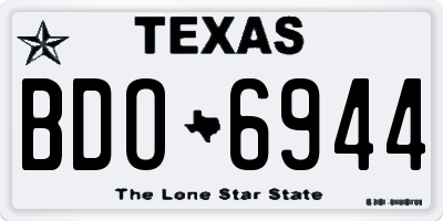TX license plate BDO6944
