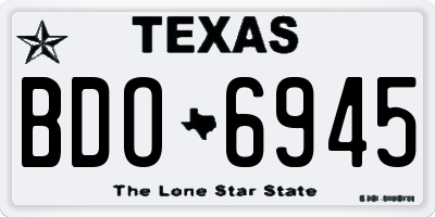 TX license plate BDO6945