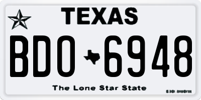 TX license plate BDO6948
