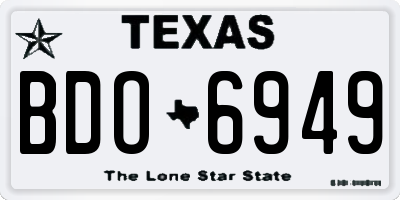 TX license plate BDO6949
