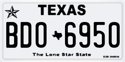 TX license plate BDO6950