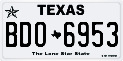 TX license plate BDO6953