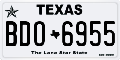 TX license plate BDO6955