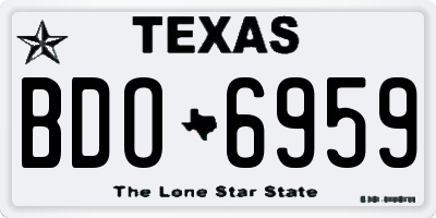 TX license plate BDO6959