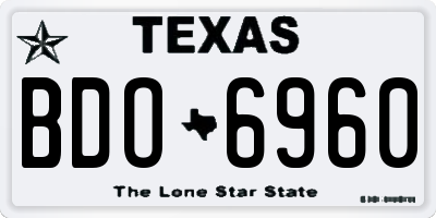 TX license plate BDO6960