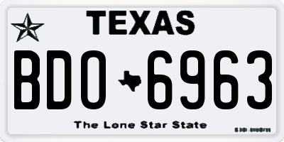 TX license plate BDO6963