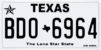 TX license plate BDO6964