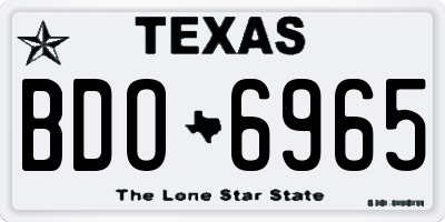 TX license plate BDO6965