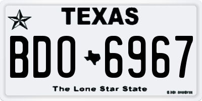 TX license plate BDO6967