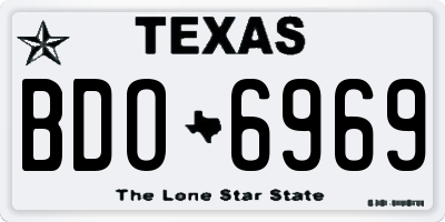 TX license plate BDO6969
