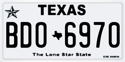 TX license plate BDO6970