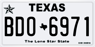 TX license plate BDO6971