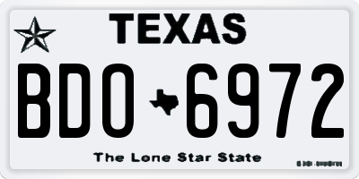 TX license plate BDO6972