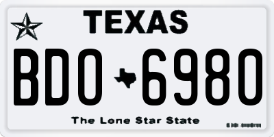 TX license plate BDO6980