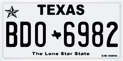 TX license plate BDO6982