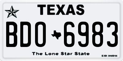 TX license plate BDO6983