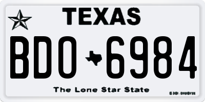 TX license plate BDO6984