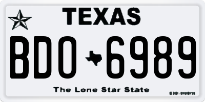 TX license plate BDO6989