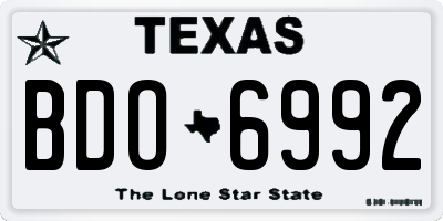 TX license plate BDO6992