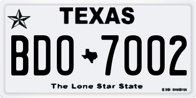 TX license plate BDO7002