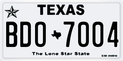 TX license plate BDO7004