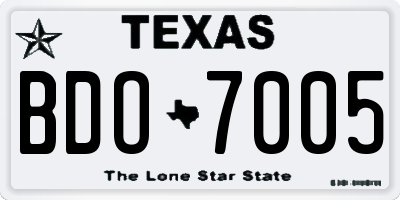 TX license plate BDO7005