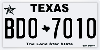 TX license plate BDO7010