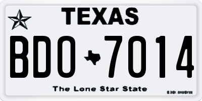 TX license plate BDO7014
